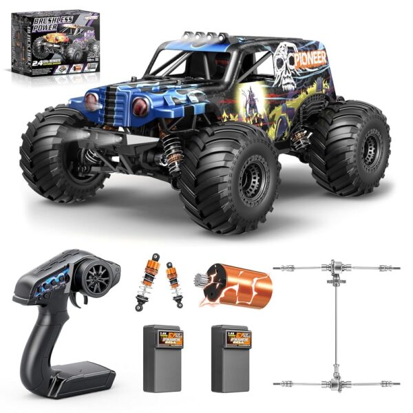 1/14 Brushless RC Cars for Adults, Max 42mph Oil Shock Absorber Electric 4WD High-Speed RC Car, Carro de Control Remoto para Adultos RC Truck with Two 2S Lipo Batteries,...