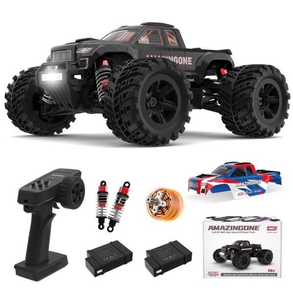 1:20 Scale Brushless Fast RC Cars for Adults, Max 45KPH High Speed Electric Monster Racing Car,Hobby RC Trucks 4X4 Offroad Waterproof,All Terrain RTR Remote Control Car 2 Lipo...
