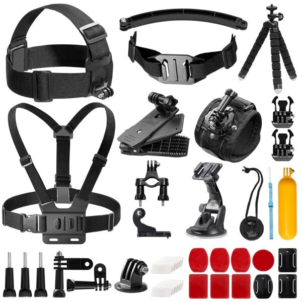 AKASO Outdoor Sports Action Camera Accessories Kit 14 in 1 for AKASO EK7000/ EK7000 Pro/Brave 4/ Brave 7 LE/ V50X/ V50 Pro/ V50 Elite/Go Pro Hero 9 in Swimming Any Other Outdoor...