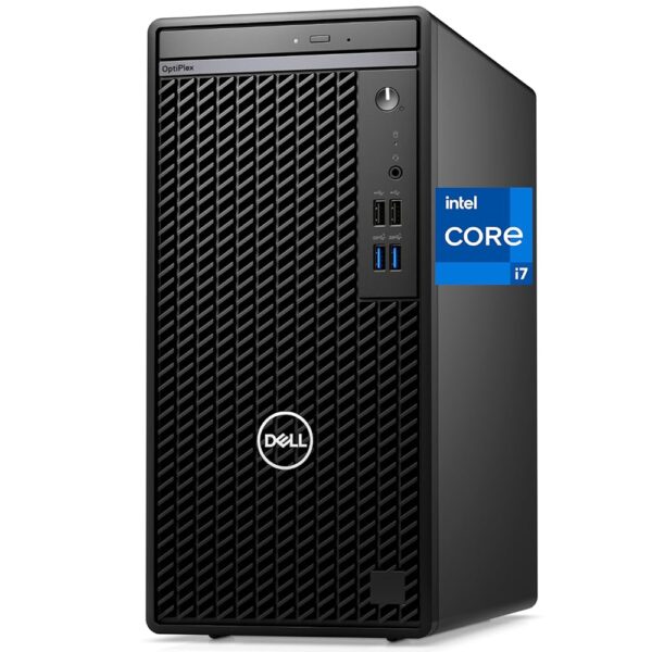 Dell 7010 Optiplex Tower - Intel i7-12700K, 32GB RAM, 1TB NVMe SSD, DisplayPort, HDMI, USB C, DVDRW, Wi-Fi, Bluetooth, Windows 11 Pro, Black Desktop