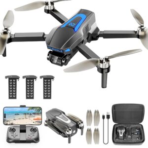 Drones with Camera for Adults 4K, Brushless Motor Drone for Kids Beginners, FPV Foldable RC Quadcopter with 3 Batteries, 45 Mins Long Flight Time, Beyond-Range Loss Alert, Toys...
