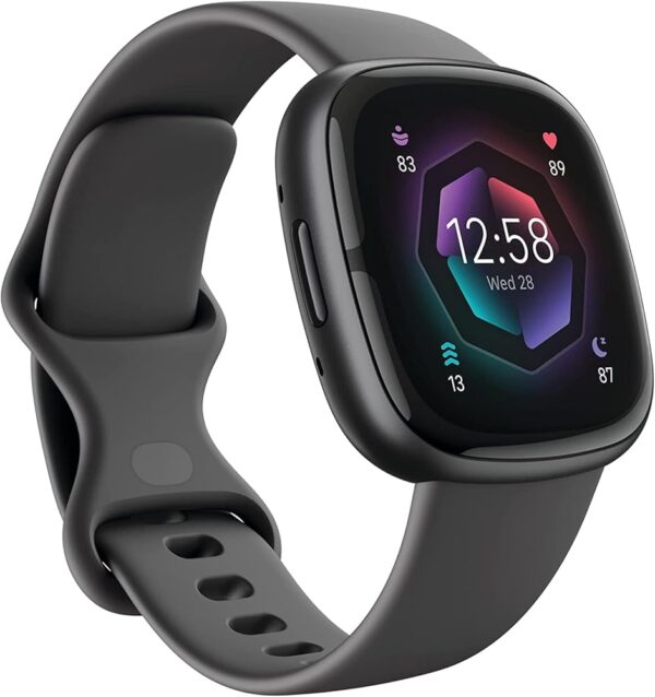 Fitbit Sense 2 Advanced Health and Fitness Smartwatch with Tools to Manage Stress and Sleep, ECG App, SpO2, 24/7 Heart Rate and GPS, Shadow Grey/Graphite, One Size (S & L Bands...