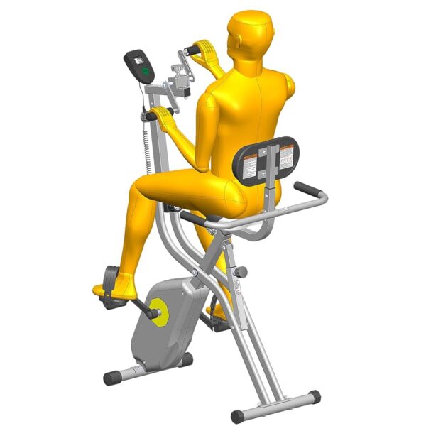 Folding Exercise Bike Hand and Arms and feet Trainer Equipment for Home Workout Stationary Magnetic Foldable Upright Indoor Cycling Bicycle X-Bike with Adjustable Resistance for...