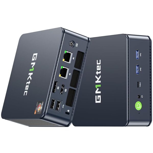 GMKtec M5 Plus Gaming Mini PC Ryzen 7 5825U (Upgraded 5700U), 32GB RAM 1TB SSD Dual NIC LAN 2.5GbE Desktop Computers, Triple 4K Display, WiFi 6E, USB3.2, USB-C, BT 5.2, DP, HDMI...