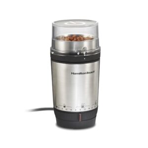 Hamilton Beach Custom Grind Electric Coffee Grinder for 4-14 Cups, One-Press Hand-Free Operation with Auto Shutoff, Removable Grinding Bowl For Easy Pour and Clean, Stainless...