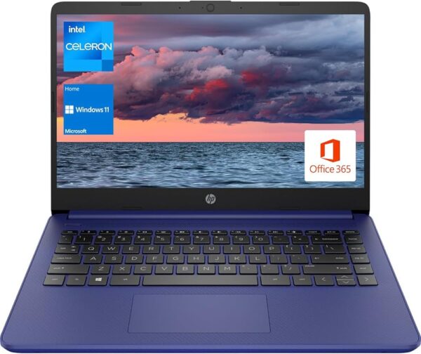 HP Portable Laptop, Student and Business, 14" HD Display, Intel Quad-Core N4120, 16GB DDR4 RAM, 64GB eMMC, 1 Year Office 365, Webcam, SD Card Reader, HDMI, Wi-Fi, Windows 11...