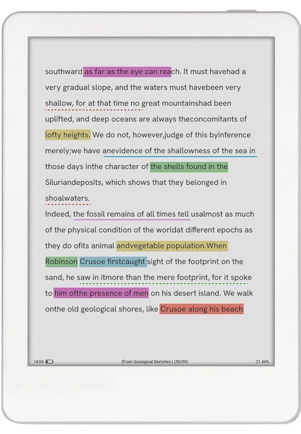 (likebook) Ebook reader[M6C],6”Kaleido E-ink Color Screen+ Quad core Cortex A55, 1.8GHz CPU + 3GB RAM+ 32GB Memory、Android 11、Wifi、Blutooth、support Micro SD/TF card, White