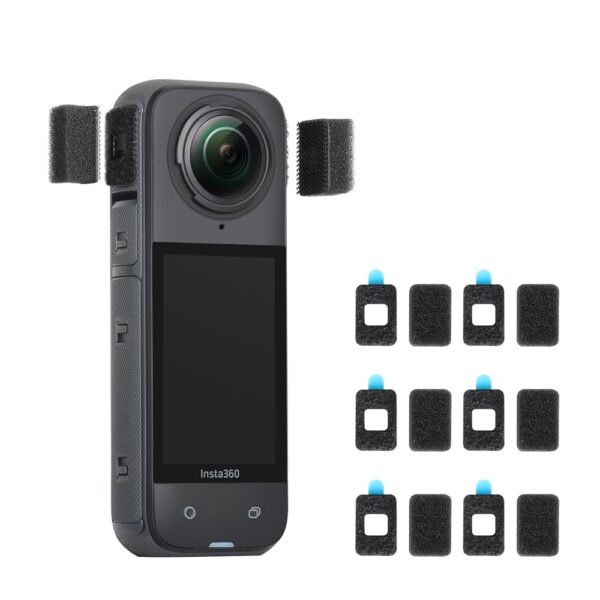 SEASKY [6 Pairs] Noise-reducing Windproof Foam Accessories for Insta360 X4 X3 X2 Gopro Hero 13/12/11//10/9 Black Sports Action Camera