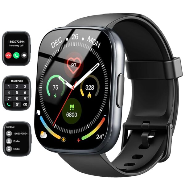 Smart Watch, 1.95" Smartwatch for Men Women(Answer/Make Call), 2025 Fitness Watch with 110+ Sports Modes/Heart Rate/Pedometer/Sleep Monitor, IP68 Waterproof Fitness Activity...