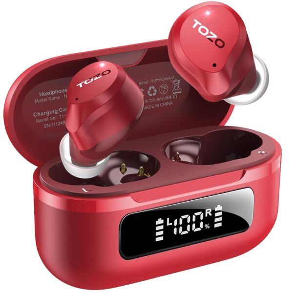 TOZO Hybrid Active Noise Cancelling Wireless Earbuds, 6 Mics ENC Clear Call, IPX8 Waterproof, in Ear Bluetooth 5.3 Headphones Stereo Bass Ear Buds 59H Playtime with LED Display...