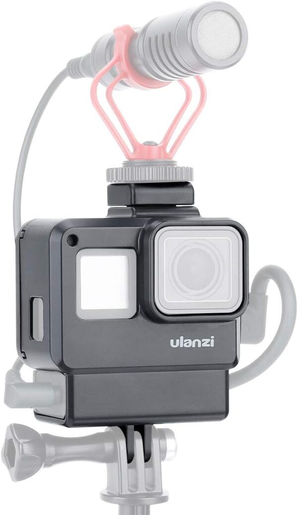 ULANZI V2 Multifunctional Vlogging Case w Cold Shoe Mount f Microphone LED Video Light,Wire Connectable Frame Housing Shell Mount Cage for Action Cam 13 12 11 9 8 7 6 5 Action...