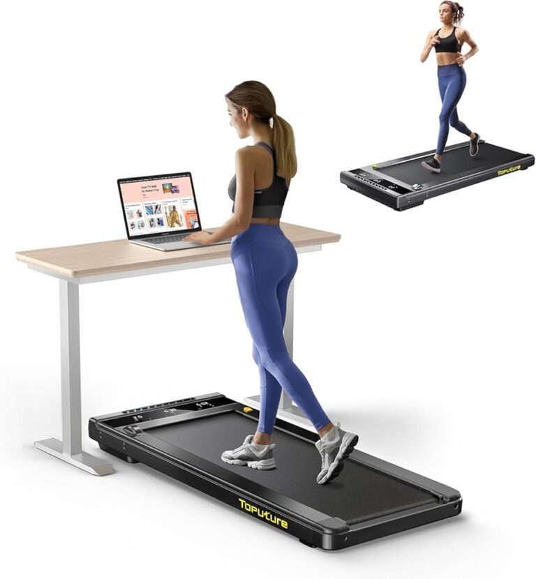 Walking Pad Treadmill, 2.25HP Under Desk Treadmill with App & Remote Control, LED Touch Screen, Lubricating Hole, 300lbs Capacity Compact Walking Treadmills for Home/Office