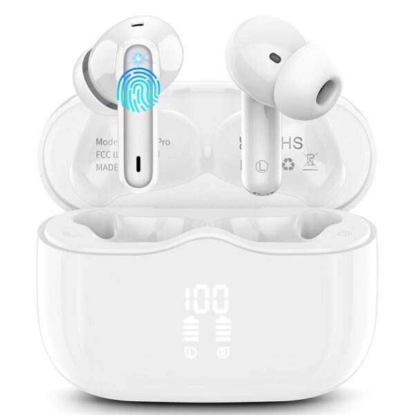 Wireless Earbuds, 2025 Bluetooth 5.4 Headphones in Ear with 4 ENC Noise Cancelling Mic, New Wireless Earphones HiFi Stereo Deep Bass 40H Playtime, LED, In-Ear Bluetooth Ear Buds...
