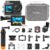 AKASO Brave 4 Pro Action Camera with Waterproof Floating Hand Grip Bundle – 4K30 20MP Ultra Hd EIS 131ft Underwater Camera 5xZoom Touch Screen WiFi Remote Control with Helmet…