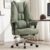 Big and Tall Office Chair 400lbs Wide Seat, Leather High Back Executive Office Chair with Foot Rest, Ergonomic Chairs Lumbar Support for Lower Back Pain Relief (Light Green)
