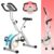 Foldable Exercise Bike for Small Apartments, Lightweight Stationary Bikes for Home, Indoor Portable Cycling Bike with 16-Level Magnetic Resistance, 260LBS Capacity, 5.5 LBS…