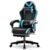 Gaming Chair,Ergonomic Massage Computer Office Desk Chair with Footrest,Pocket Spring Cushion,Reclining Leather Adjustable Gamer Chair with Headrest and Lumbar Support,Blue