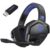 NUBWO G06 Dual Wireless Gaming Headset with Microphone for PS5, PS4, PC – 23ms Low Latency Audio – 100-Hour of Playtime – 50mm Drivers (Black-Blue)